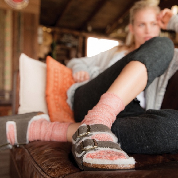 birkenstock shearling lined sandals